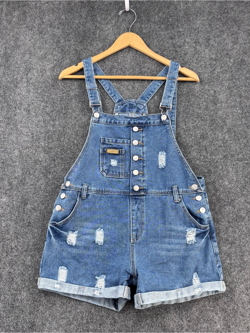 Denim Bib Farmer Cowgirl Countrycore Shortalls Women’s M 3” Inseam